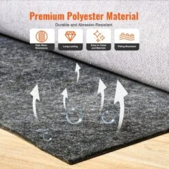 VEVOR - Slip-Resistant Rug Pad - Protective Cushioning Carpet Pad - 9' X 12' - 1/4"Thick - Dual Surface - Polyester Felt + Latex - Gray -Vevor GUEST ae39185d 12fb 4165 abbe 459433c8d41d