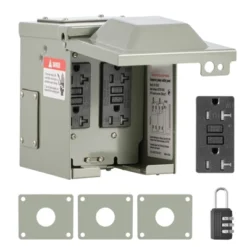 VEVOR Outdoor Electrical Outlet Box, Dual 20 AMP GFCI Receptacles, Electrical Outlet Panel Box With GFCI Protection, Gray -Vevor GUEST ae432009 0b2d 4b23 bc64 331bc4b734b8