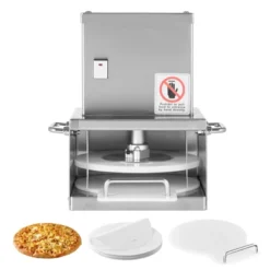 VEVOR Electric Pizza Dough Press Machine, 6 Inch Pizza Pastry Press Plate, Stainless Steel Bread Presser With 100 Pcs Parchment Paper, Silver -Vevor GUEST ae8b57b3 086f 4fbc b27d 9016c8e50ea7