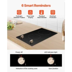 VEVOR Induction Cooktop, 1800W Electric Countertop Burner,2 Burner Knob Control Stove,Built-in Induction Cooktop With 12 Temperature Settings, Black -Vevor GUEST aeaab694 3f84 4766 b0d9 23420d7ca279