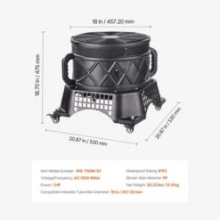 VEVOR Inflatable Tube Man Blower, 1 HP, Blower Fan For Wacky Waving Inflatable Tube Guy, PP Shell, IPX3 Waterproof, Black(No Inflatable) -Vevor GUEST aeb72d8c 4f2f 4b95 89c9 4fa4cd8dc893