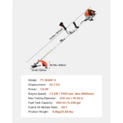 VEVOR String Trimmer, 42.7CC 2-Stroke, Gas Powered Weed Wacker, 16.9" Cordless Grass Trimmer, Multi-Functional Lawn Edger With Shoulder Strap 13 VEVOR String Trimmer, 42.7CC 2-Stroke, Gas Powered Weed Wacker, 16.9" Cordless Grass Trimmer, Multi-Functional Lawn Edger With Shoulder Strap -Vevor GUEST aeca89b2 c993 46f1 99b2 d06195efe556