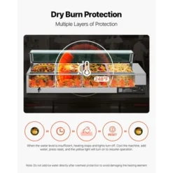 VEVOR Commercial Food Warmer, 1500W Electric Stainless Steel Steam Food Warmer With Glass Cover, 4-Pan Countertop Buffet Bain Marie, Silver 13 VEVOR Commercial Food Warmer, 1500W Electric Stainless Steel Steam Food Warmer With Glass Cover, 4-Pan Countertop Buffet Bain Marie, Silver -Vevor GUEST af66093f 94bb 44e0 b26e 848ac3a71112