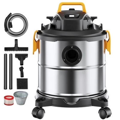 VEVOR Stainless Steel Wet Dry Shop Vacuum, 5.5 Gallon 6 Peak HP Wet/Dry Vac, Powerful Suction, Small Vac Perfect For Carpet Debris, Pet Hair 8 VEVOR Stainless Steel Wet Dry Shop Vacuum, 5.5 Gallon 6 Peak HP Wet/Dry Vac, Powerful Suction, Small Vac Perfect For Carpet Debris, Pet Hair - Image 8