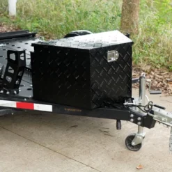 VEVOR Trailer Tongue Box, Aluminum Alloy Diamond Plate Tongue Box Tool Chest, Heavy Duty Trailer Box Storage With Lock And Keys, 33"x19"x18"
