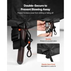 VEVOR Patio Furniture Cover, 420D Heavy Duty Waterproof Outdoor Dining Table And Chairs Cover, Large Rectangular Patio Table Covers, Black -Vevor GUEST afd841d4 cb2a 4e8c 9dcc f5a20bd3715d