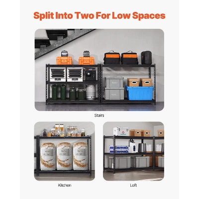 VEVOR Storage Shelves, 3000 Lbs, 5 Tier Heavy Duty Garage Shelving, 24" D X 48" W X 72" H Adjustable Metal Shelves For Industrial Shelving Unit 4 VEVOR Storage Shelves, 3000 Lbs, 5 Tier Heavy Duty Garage Shelving, 24" D X 48" W X 72" H Adjustable Metal Shelves For Industrial Shelving Unit - Image 4