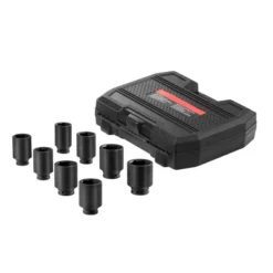 VEVOR Axle Nut Impact Socket Set, 1/2" Drive Deep 12-Point 8-Piece Metric Spindle Nut Socket Set, CR-MO Heat Treated Large Socket Set Black -Vevor GUEST affbbc2f a3bb 4a05 9985 b7f924fe4592