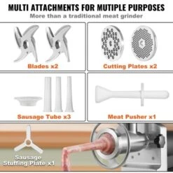 VEVOR Electric Meat Grinder, 992 Lb/H Capacity, 1100W (4600W MAX) Industrial Meat Mincer With 2 Blade, 3 Grinding Plates, Black -Vevor GUEST b03197f0 6fc3 4d64 8a1e 320bcb3c4ceb