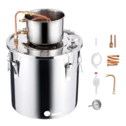 VEVOR Alcohol Still, 8 Gal / 30 L Stainless Steel Water Alcohol Distiller With Copper Coil, Home Brewing Refining Fermentation Kit, Silver -Vevor GUEST b0ddf5c1 7013 4dea 94a9 fae77f56d720