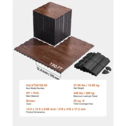 VEVOR Dance Floor Tiles, 12.4 X 12.4 In 25 Piece Interlocking Dance Flooring, Portable Dance Practice Floor With Cushioned Base -Vevor GUEST b16e25bf 63ca 4f9b bb8c bafd83a58275