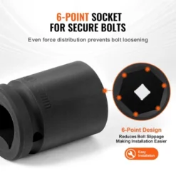 VEVOR Axle Nut Impact Socket Set, 3/4" Drive 6-Point 8-Piece Metric Spindle Nut Socket Set,CR-MO Heat Treated Large Socket Set With Storage Case Black -Vevor GUEST b1fea368 ad33 412e b167 17b261363d9f