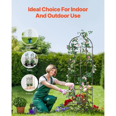 VEVOR Garden Trellis For Climbing Plants, 71 X 20 In, 4 Packs Rustproof Metal Garden Flower Trellis, Outdoor Climbing Rose Trellis Cucumbers Support 6 VEVOR Garden Trellis For Climbing Plants, 71 X 20 In, 4 Packs Rustproof Metal Garden Flower Trellis, Outdoor Climbing Rose Trellis Cucumbers Support - Image 6