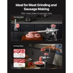 VEVOR Manual Meat Grinder, 304 Stainless Steel Hand Crank Meat Mincer With Steel Table Clamp, Sausage Stuffer, Silver -Vevor GUEST b2c8e1cd fbf0 4896 a858 2fdfaea03cdb