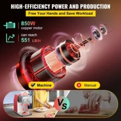 VEVOR Commercial Meat Cutting Machine, 551 Lbs/H 850W Meat Shredding Machine, 3.5mm Blade, Stainless Steel Restaurant Food Cutter, Red -Vevor GUEST b354879e 544b 4455 aff3 44eb31ef5474
