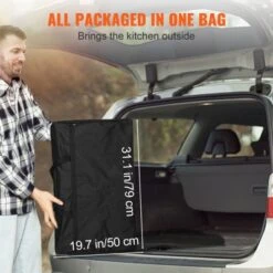 VEVOR Camping Kitchen Table, Folding Outdoor Cooking Table With Storage Carrying Bag, Aluminum Cook Station 1 Cupboard & Detachable Windscreen -Vevor GUEST b3a96ae6 29eb 44ab 89a0 6e471ea84d95