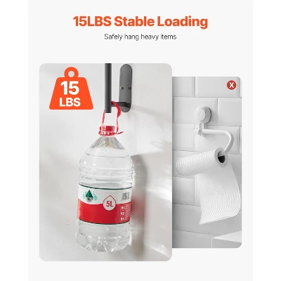 VEVOR Paper Towel Holder Under Cabinet, High-Quality Stainless Steel Paper Towel Holder, Self Adhesive Or Drilling Paper Towel Holder, Black 4 VEVOR Paper Towel Holder Under Cabinet, High-Quality Stainless Steel Paper Towel Holder, Self Adhesive Or Drilling Paper Towel Holder, Black - Image 4