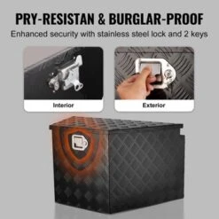 VEVOR Trailer Tongue Box, Aluminum Alloy Diamond Plate Tongue Box Tool Chest, Heavy Duty Trailer Box Storage With Lock And Keys, 33"x19"x18" -Vevor GUEST b3d06d7a 9803 48d1 af89 4a8072b08cf9