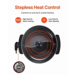 VEVOR Electric Hot Pot, 1360W 5 L Double-flavor Shabu Shabu Pot, Non-Stick Electric Cooker With Divider, Clear Glass Lid, Black -Vevor GUEST b3e180eb 73ee 4378 ba41 a0a71d25dcd9