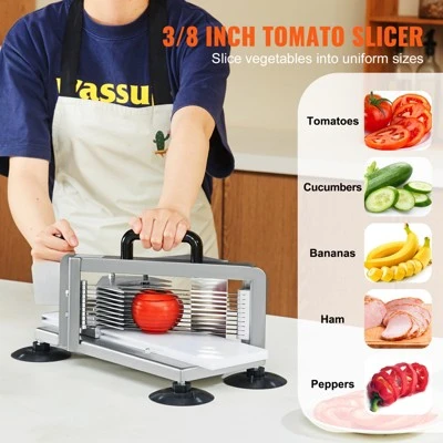 VEVOR Commercial Tomato Slicer, 3/8 Inch Tomato Cutter Slicer, Stainless Steel Heavy Duty Tomato Slicer Machine, Manual Tomato Slicer 2 VEVOR Commercial Tomato Slicer, 3/8 Inch Tomato Cutter Slicer, Stainless Steel Heavy Duty Tomato Slicer Machine, Manual Tomato Slicer - Image 2