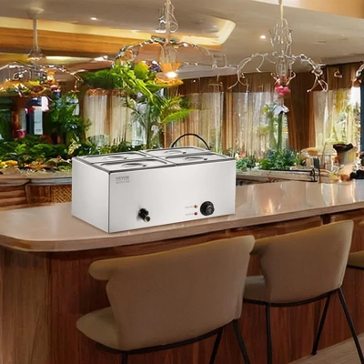 VEVOR 4-Pan Commercial Food Warmer, 15.9QT Electric Steam Table, 1200W Professional Countertop Stainless Steel Buffet Bain Marie 1 VEVOR 4-Pan Commercial Food Warmer, 15.9QT Electric Steam Table, 1200W Professional Countertop Stainless Steel Buffet Bain Marie
