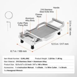 VEVOR Cheese Cutter With Wire, 0.2" Ultra-Thin Cheeser Butter Cutting Blade, Detachable Cheese Slicer Wire, Aluminum Alloy Commercial Cheese Slicer -Vevor GUEST b4956be4 770e 4979 b22b 968f0ca63236