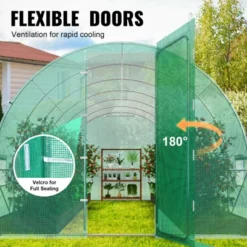 VEVOR Walk-in Tunnel Greenhouse, 27.4x9.5x7.4 Ft Hoop House Greenhouse With Galvanized Steel Frame, PE Cover, Swing Door And 16 Roll-up Windows -Vevor GUEST b51e1249 7588 4c68 a710 50afbfe333d8