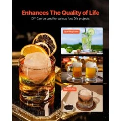 VEVOR Ice Diamond Press, 2.4" Ice Ball Maker, Aviation Aluminum Diamond Ice Ball Press Kit For Ice Diamond, Ice Press With Tong And Drip Tray -Vevor GUEST b59ec918 85cc 4bb6 adf9 5674be8f5cb4