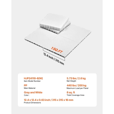 VEVOR Dryland Tiles For Hockey Floor Mat, 12 X 12 In 8 Pcs Interlocking Versatile Training Surface, Dance Floor Tiles, Hockey Training Equipment 7 VEVOR Dryland Tiles For Hockey Floor Mat, 12 X 12 In 8 Pcs Interlocking Versatile Training Surface, Dance Floor Tiles, Hockey Training Equipment - Image 7