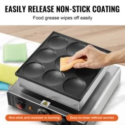 VEVOR Dutch Pancake Maker, 9PCS 76mm Diameter Dorayaki Baker Machine, 850W Commercial Electric Poffertjes Grill, Non-stick Stainless Steel -Vevor GUEST b6bba43b db01 4ac0 920e bb500153534b