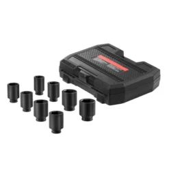 VEVOR Axle Nut Impact Socket Set,1/2" Drive Deep 6-Point 8-Piece SAE Spindle Nut Socket Set,CR-MO Heat Treated Large Socket Set Black -Vevor GUEST b6fb89c0 4c77 447f 9ada 82b640f10c0b