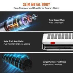 VEVOR 48" Commercial Indoor Air Curtain Super Power 2 Speeds 1650CFM, Wall Mounted Air Curtains For Doors, Indoor Over Door Fan, White -Vevor GUEST b7e7456f 32ff 4925 b663 fc1ba546d900