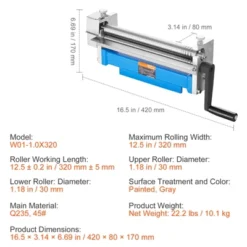 VEVOR Slip Roll Machine, 12.6 Inches Forming Width In 20 Gauge Capacity, Sheet Metal Slip Roller Rolling Bending Machine, Blue 14 VEVOR Slip Roll Machine, 12.6 Inches Forming Width In 20 Gauge Capacity, Sheet Metal Slip Roller Rolling Bending Machine, Blue -Vevor GUEST b87748c9 481d 463c a059 71f44c7b7648