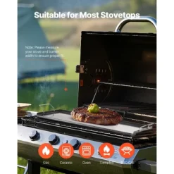 VEVOR Carbon Steel Griddle, 32x14 Inch Universal Flat Top Rectangular Plate, Gas Grill Griddle For BBQ Grill, Teppanyaki, Black -Vevor GUEST b9097b4a 3e60 4339 a6a1 bc13a2339b14