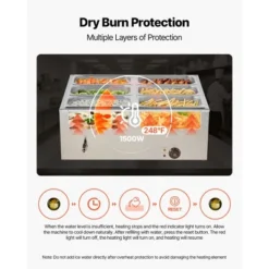 VEVOR Commercial Food Warmer, 1500W Electric Stainless Steel Steam Food Warmer With Lid, 6-Pan Fast Heating Countertop Buffet Bain Marie, Silver -Vevor GUEST b94879ed 7e9b 44ab ab1e 5890f05189c3