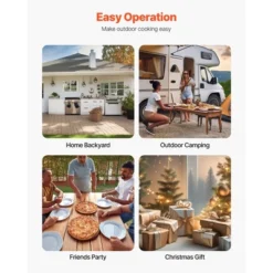 VEVOR Pizza Oven Outdoor, 12" Pellet Pizza Oven, Portable Pizza-Stove With Built-in Thermometer, Wood Fired Stainless Steel Pizza-Maker, Silver -Vevor GUEST b9b3c85d d117 466e 9361 446b3010635e