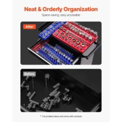 VEVOR Magnetic Socket Organizer Set, 8PCS Socket Holder, 1/4'', 3/8'' & 1/2'' Metric SAE Socket Trays With Clear Labels -Vevor GUEST b9bdac60 6371 43ed 98aa 2625abccd4e8