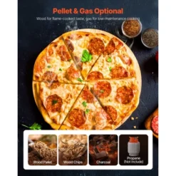 VEVOR Dual Fuel Pizza Oven Outdoor, 12 Inch Wood Fire & Propane Gas Pizza Oven, Pellet & Propane Pizza-Maker With Thermometer, Silver -Vevor GUEST b9d1b510 a4ae 4135 8d92 f0212bc07aaa