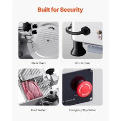 VEVOR Automatic Meat Slicer, 180W + 370W Deli Slicer With A 12 Inch Premium 65Mn Blade, 0-0.3 Inch Adjustable Thickness, Silver -Vevor GUEST b9e190c6 cd13 46a3 8610 a2303e7cde8b