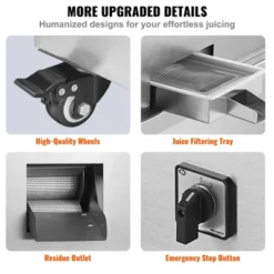 VEVOR Electric Sugar Cane Juicer, 750W Sugarcane Juicer Machine With 661LBS/H High Output, 3 Stainless Steel Rollers, 2.4" Large Inlet -Vevor GUEST b9eee733 d35c 474a 83cc 5d139c5bc83d