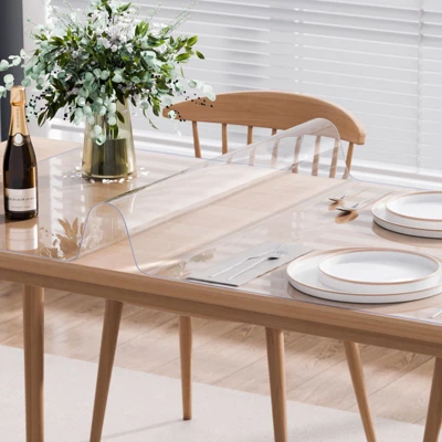 VEVOR Plastic Table Cover, 36 X 54 Inch 1.5 Mm Thick Clear Table Protector, Rectangle PVC Desk Mat, Waterproof & Easy Cleaning, Transparent 1 VEVOR Plastic Table Cover, 36 X 54 Inch 1.5 Mm Thick Clear Table Protector, Rectangle PVC Desk Mat, Waterproof & Easy Cleaning, Transparent