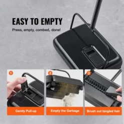 VEVOR Carpet Sweeper, 7.87 In Sweeping Paths, Floor Sweeper Manual Non Electric, 300 Ml Dustbin Capacity With Comb For Home Office Rugs -Vevor GUEST ba3c5f41 57dc 413b aa01 b9e743720d7a