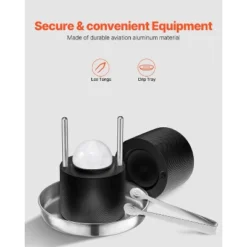 VEVOR Ice Ball Press Kit, Aviation Aluminum Ice Press With Ice Block Mold, Large Mat, Tong, Drip Tray, One Glass, Round Ice Ball Maker 2.4"/60 Mm -Vevor GUEST ba85c819 3bea 423b 815a 9938fe8d93ba