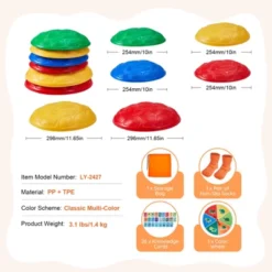 VEVOR Turtle Balance Stepping Stones, 6 PCS, Up To 220 Lbs Kids Turtle Jumping Stones Steps Stones, Toys For Children Aged 3 4 5 6 7 8+ -Vevor GUEST bad7932a 8a22 4bfb a844 3cc6f8711b07