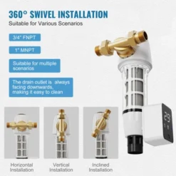 VEVOR Spin Down Filter, 40 Micron Whole House Sediment Filter For Well Water, 1" MNPT + 3/4" FNPT, 8 T/H High Flow Rate, White -Vevor GUEST bad89ca6 250b 4e63 a1cb 91dd973a5a98