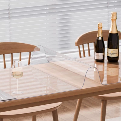 VEVOR Plastic Table Cover, 24 X 96 Inch 1.5 Mm Thick Clear Table Protector, Rectangle PVC Desk Mat, Waterproof & Easy Cleaning, Transparent 1 VEVOR Plastic Table Cover, 24 X 96 Inch 1.5 Mm Thick Clear Table Protector, Rectangle PVC Desk Mat, Waterproof & Easy Cleaning, Transparent