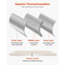VEVOR Dual Fuel Pizza Oven Outdoor, 12 Inch Wood Fire & Propane Gas Pizza Oven, Pellet & Propane Pizza-Maker With Thermometer, Silver -Vevor GUEST bb8d3e1d d509 4650 af6a 259e3c2273a6
