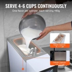 VEVOR Commercial Ice Cream Machine, 10.6 QT/H Yield, 1000W Single Flavor Countertop Soft Serve Ice Cream Maker, With 4L Hopper 1.6L Cylinder -Vevor GUEST bbf3b5a4 2364 45ff b270 535e4ef4a3a6