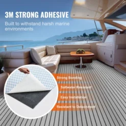 VEVOR Boat Flooring, EVA Foam Boat Decking 94.5" X 45.7", Non-Slip Self-Adhesive Flooring, 29.9 Sq.ft Marine Carpet For Boats, Yacht, Pontoon,Gray -Vevor GUEST bc16fc00 711a 4d5f 9990 f80c823816db