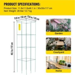 VEVOR Tomato Cages, 11.8" X 11.8" X 46.1", 10 Packs Square Plant Support Cages, Green PVC-Coated Steel Tomato Towers , Green 14 VEVOR Tomato Cages, 11.8" X 11.8" X 46.1", 10 Packs Square Plant Support Cages, Green PVC-Coated Steel Tomato Towers , Green -Vevor GUEST bc609829 52fe 4643 aaf9 1c4ac823d73d